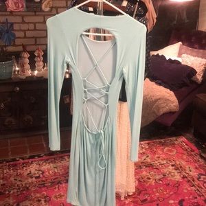 Blue long sleeve dress